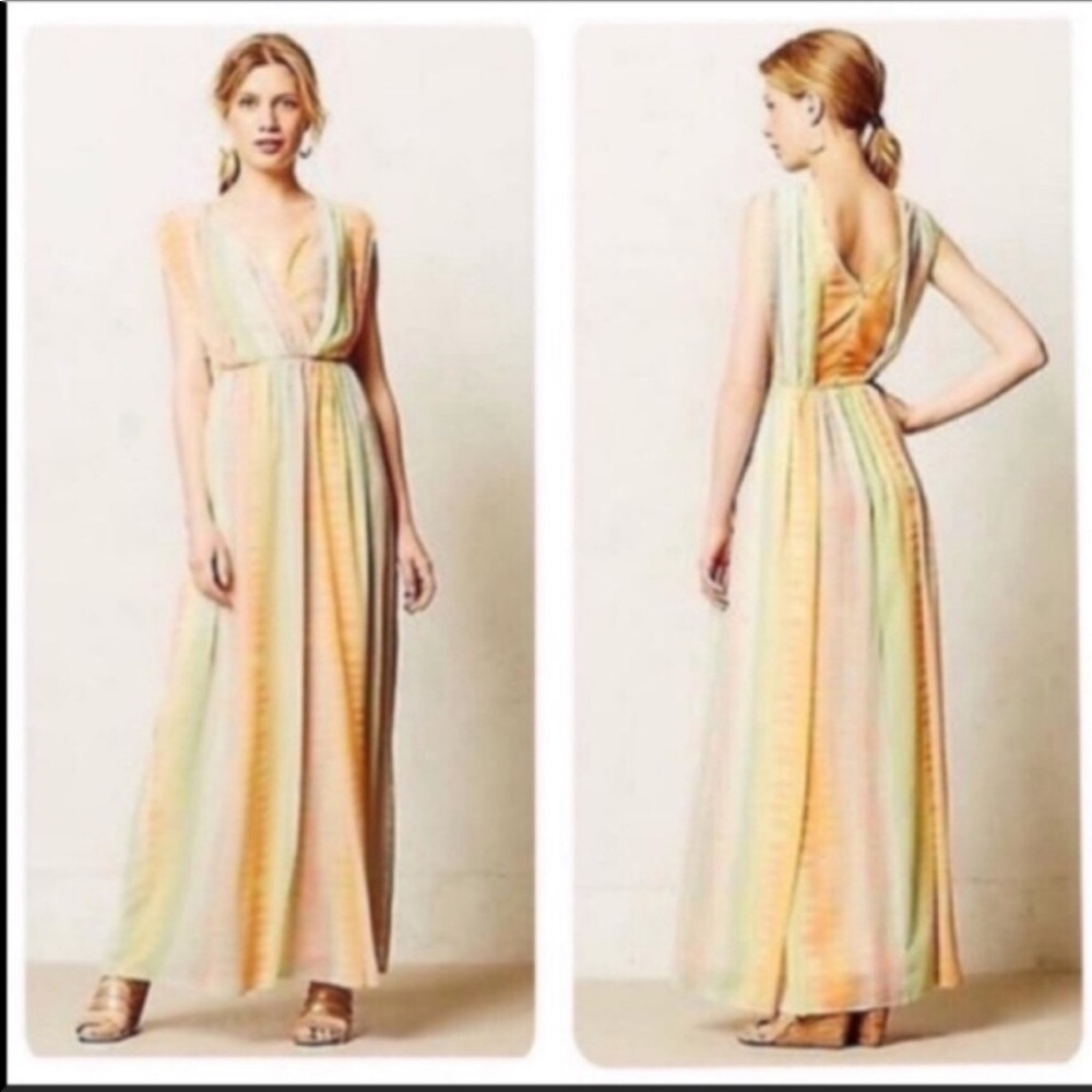 Anthropologie maxi Lil dress rainbow